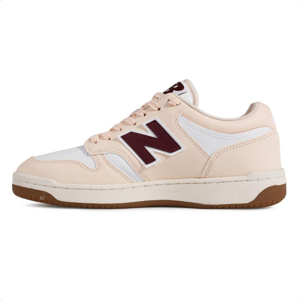Tênis New Balance 480 Low Feminino Bege/Bordô 2