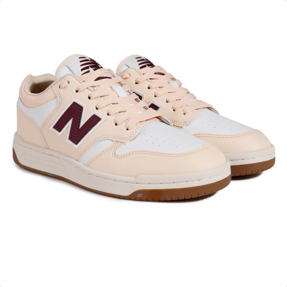 Tênis New Balance 480 Low Feminino Bege/Bordô 3