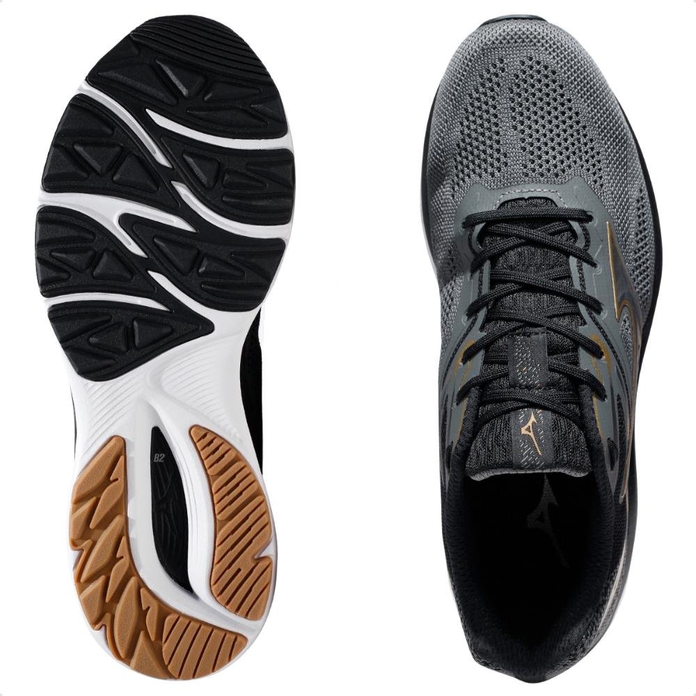 Tênis Mizuno Wave Way 5 Masculino Chumbo/Dourado 6