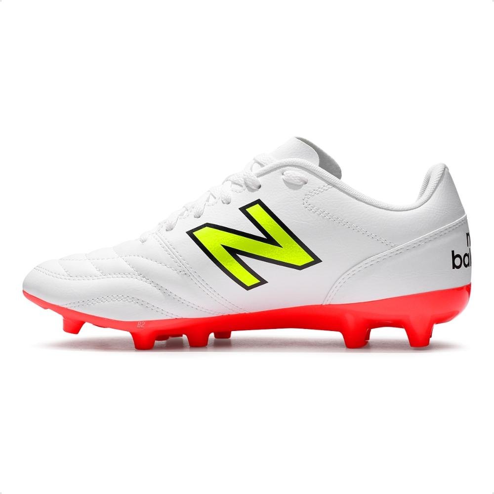 Chuteira Campo New Balance 442 V2 Academy Fg Masculina Branco/Coral 2