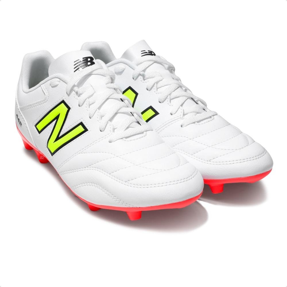 Chuteira Campo New Balance 442 V2 Academy Fg Masculina Branco/Coral 3