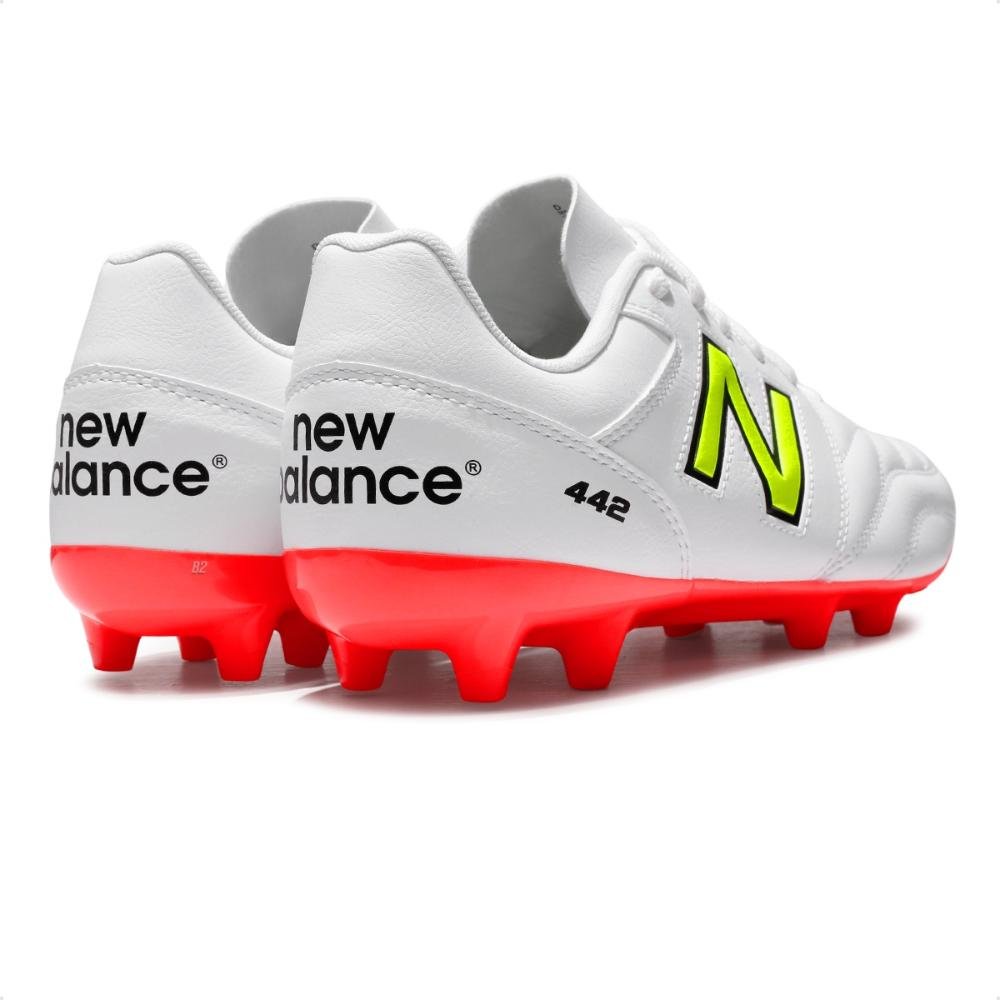 Chuteira Campo New Balance 442 V2 Academy Fg Masculina Branco/Coral 5