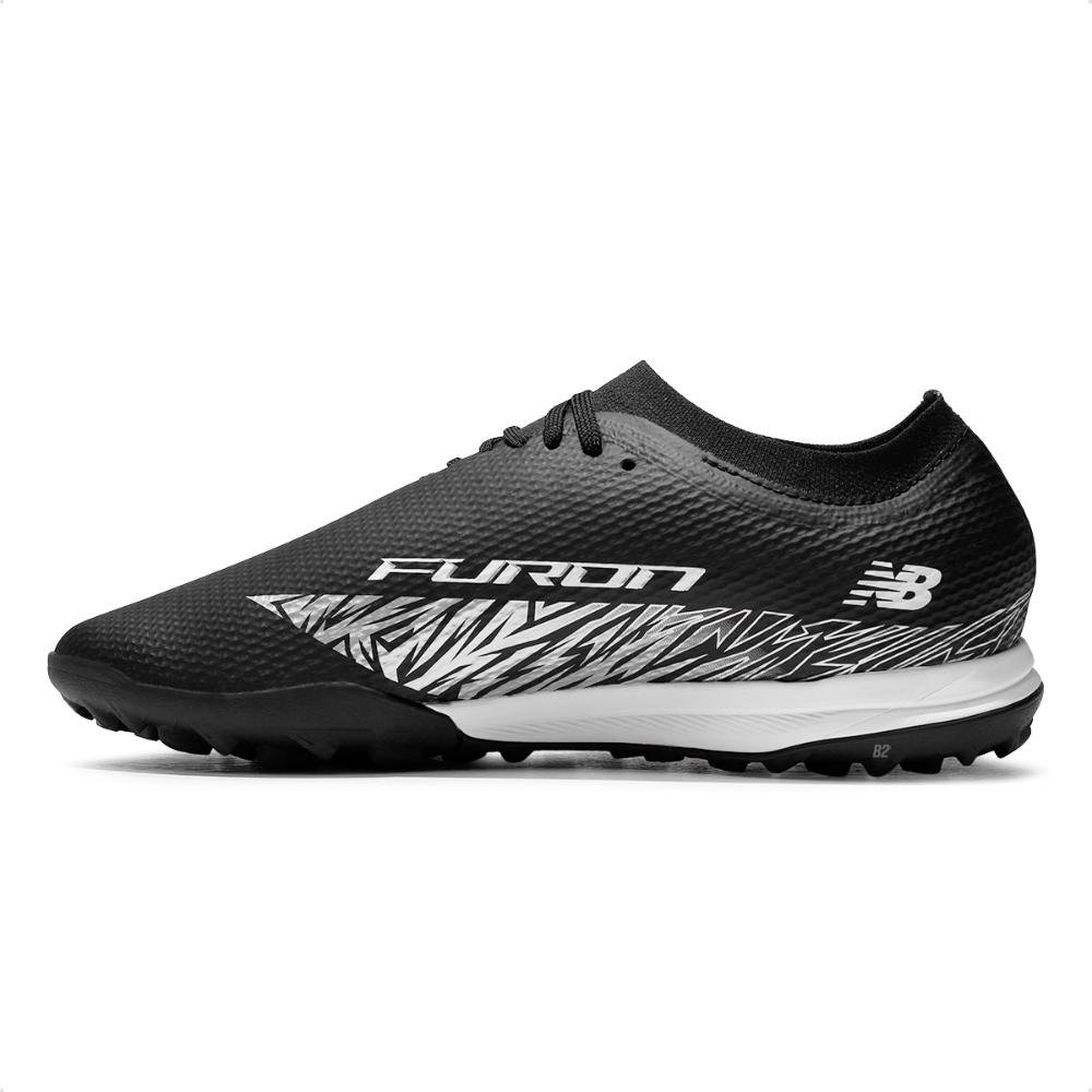 Chuteira Campo New Balance Furon Team Tf V8 Unissex Preto/Branco 2