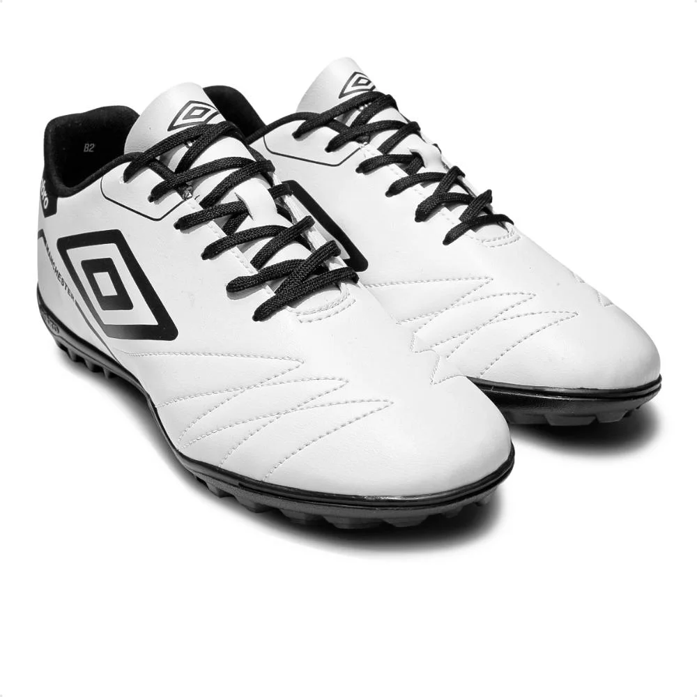 Chuteira Society Umbro Manchester Masculina Branco/Preto 3