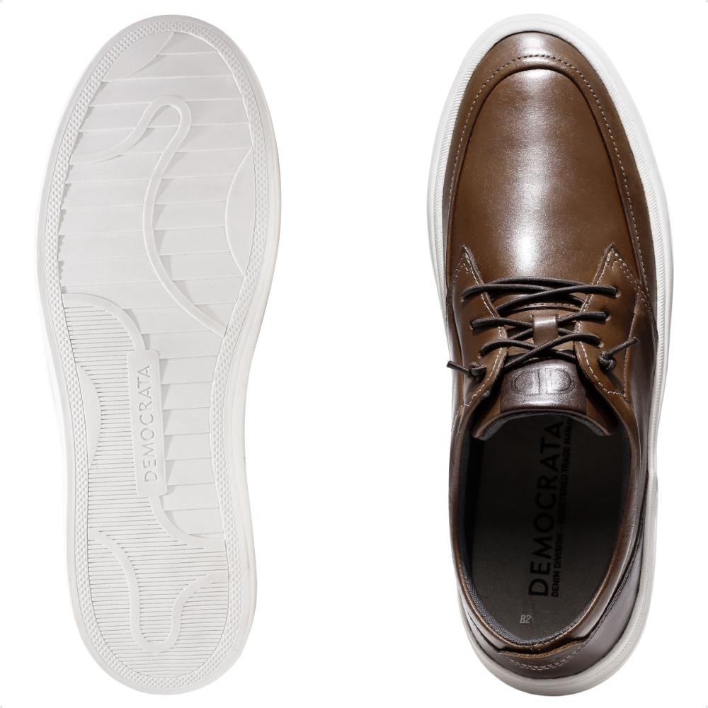 Sapatênis Democrata Clay Masculino Marrom/Branco 5