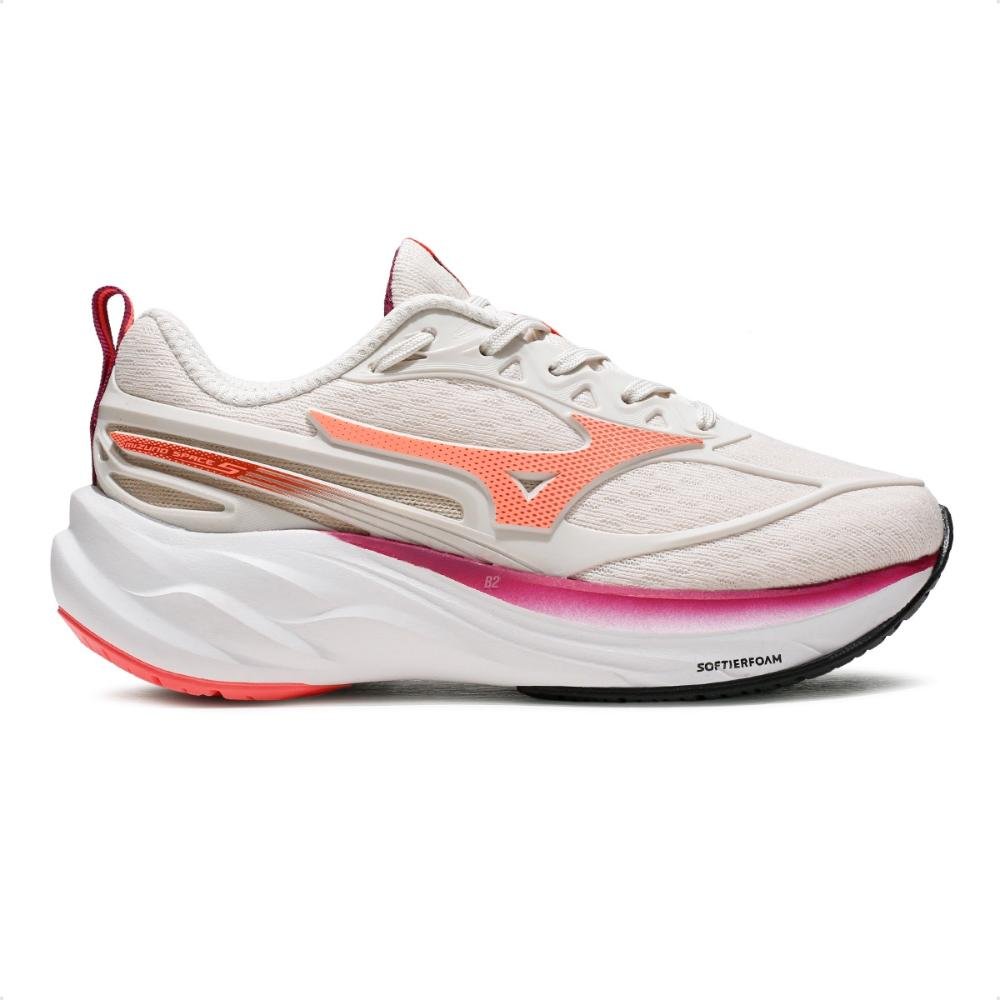 Tênis Mizuno Space 5 Feminino Bege/Coral 1