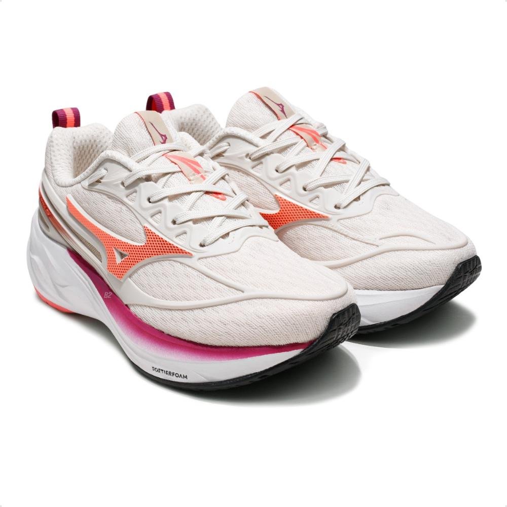 Tênis Mizuno Space 5 Junior Bege/Coral 3