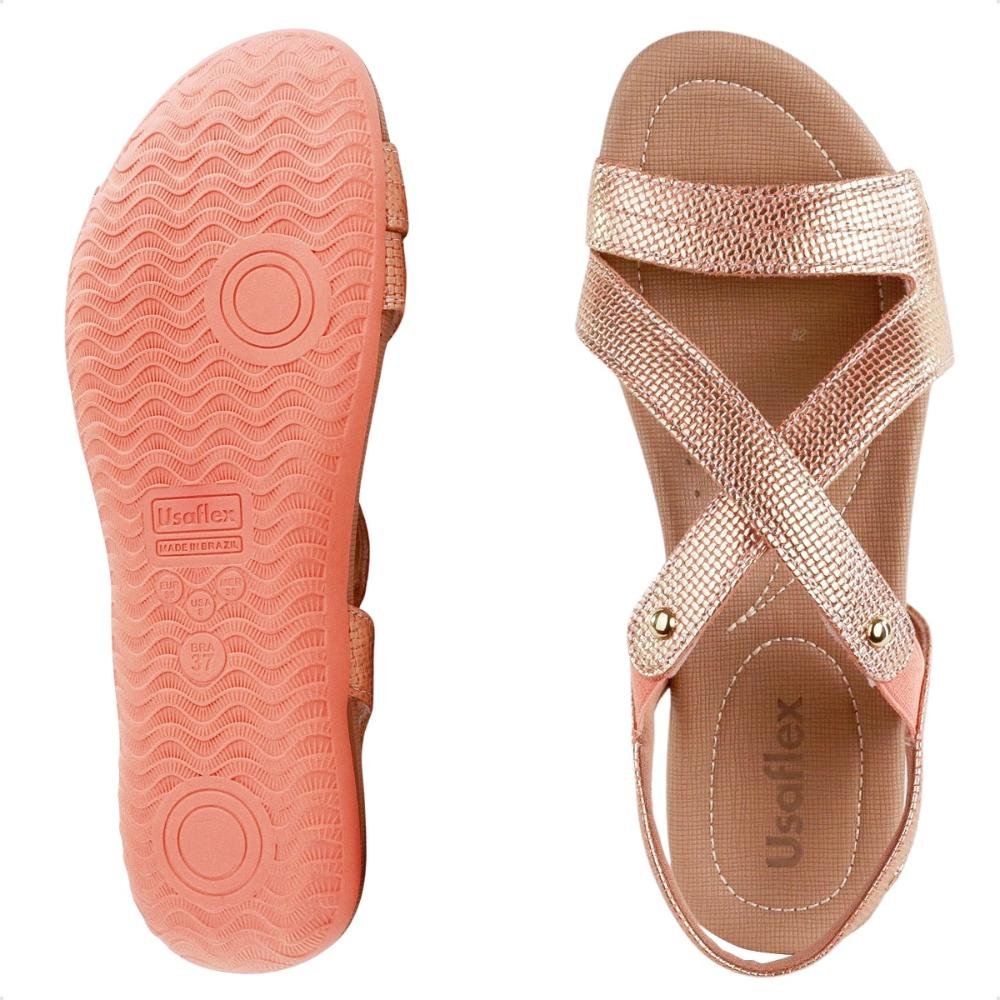Sandália Usaflex Rasteira Coral 6