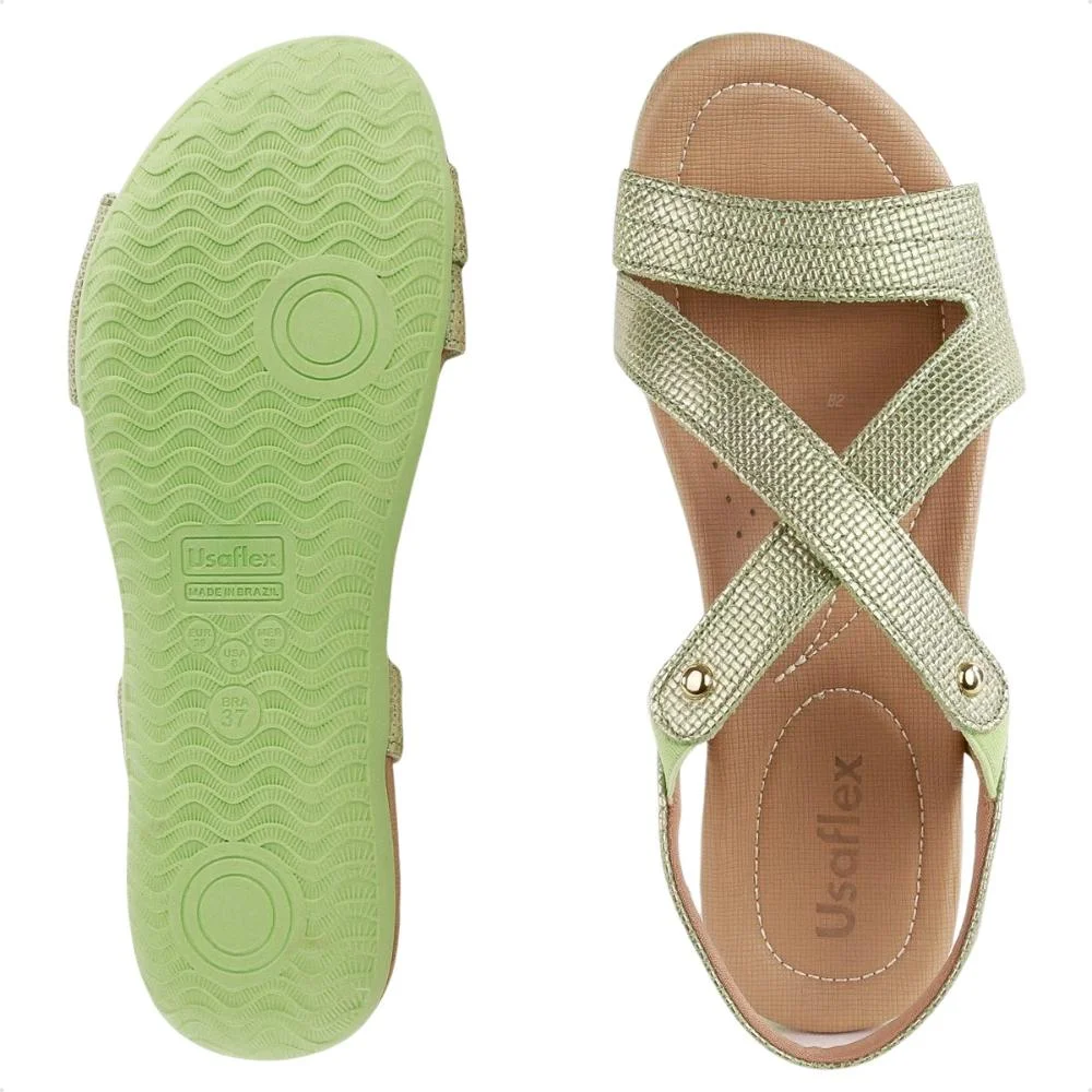 Sandália Usaflex Rasteira Verde Claro 6