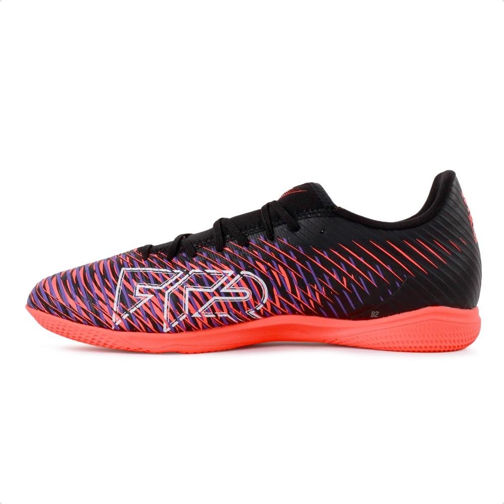 Chuteira Futsal Puma Future 8 Play IT Masculina Preto/Laranja 2