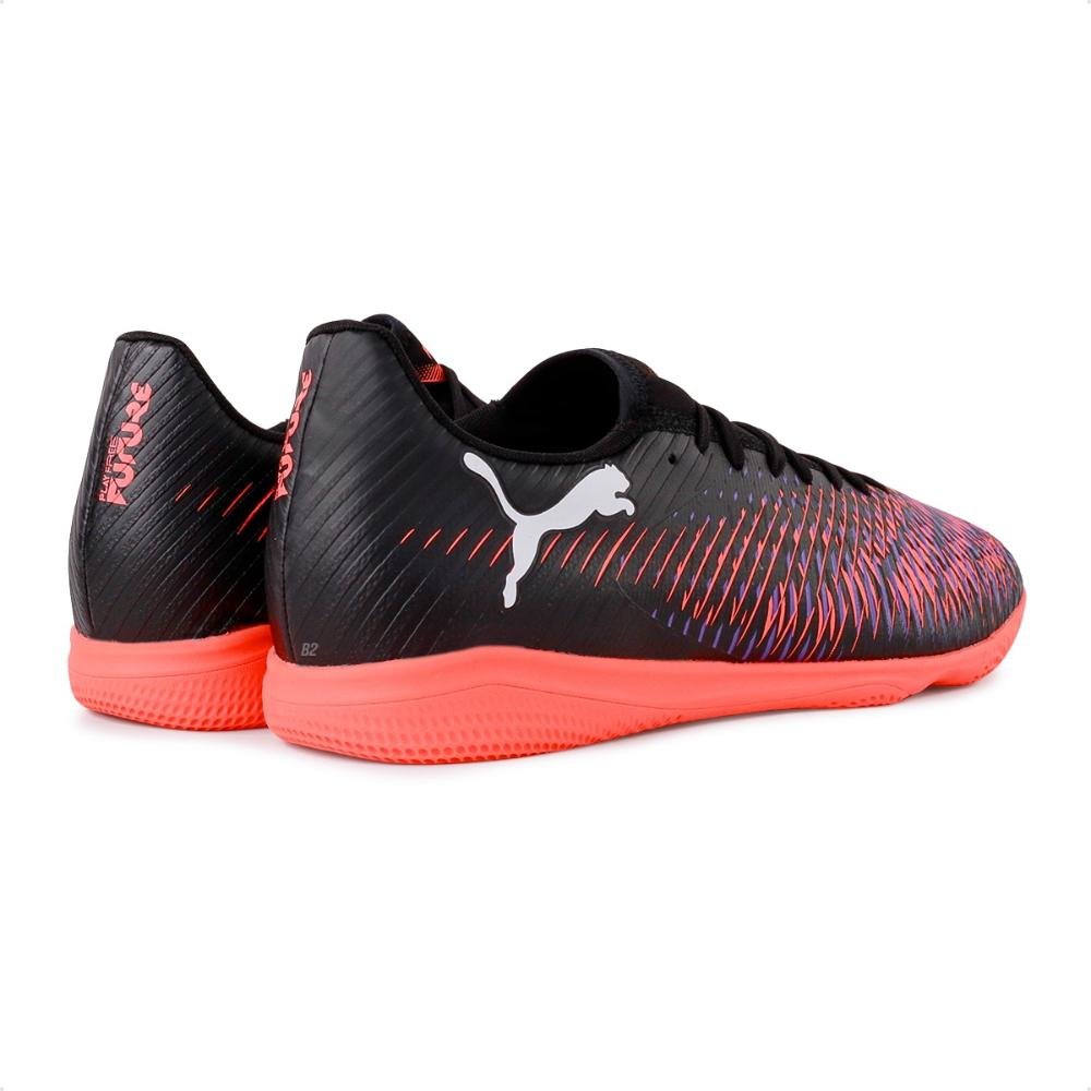 Chuteira Futsal Puma Future 8 Play IT Masculina Preto/Laranja 5