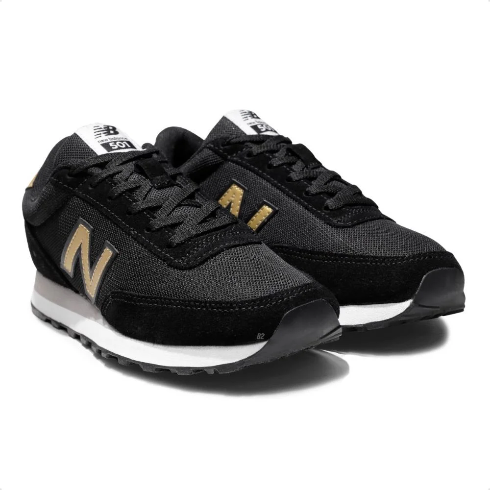 Tênis New Balance 501 Feminino Preto/Dourado 3