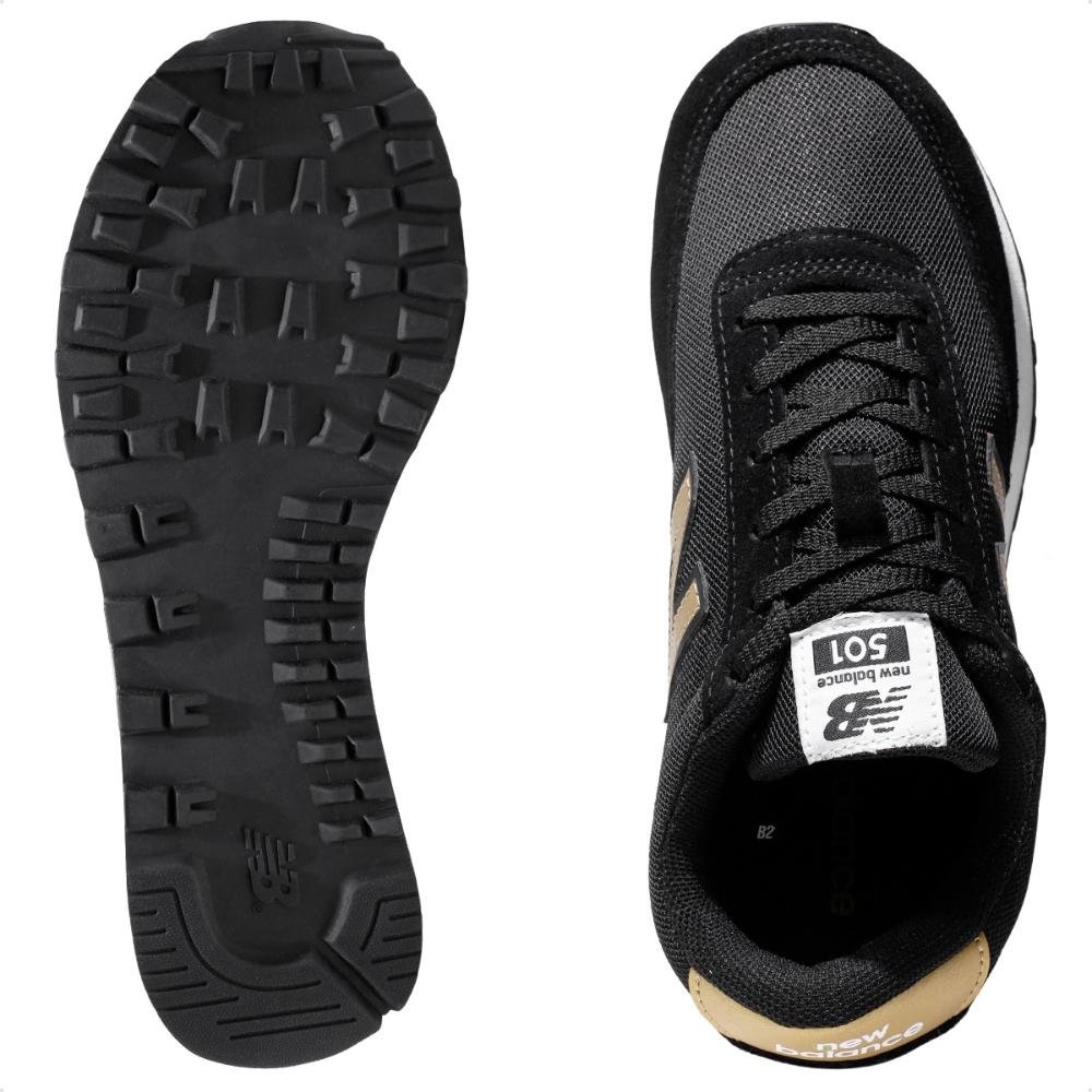 Tênis New Balance 501 Feminino Preto/Dourado 6