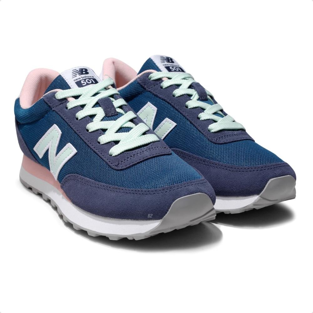 Tênis New Balance 501 Feminino Marinho/Rosa 3