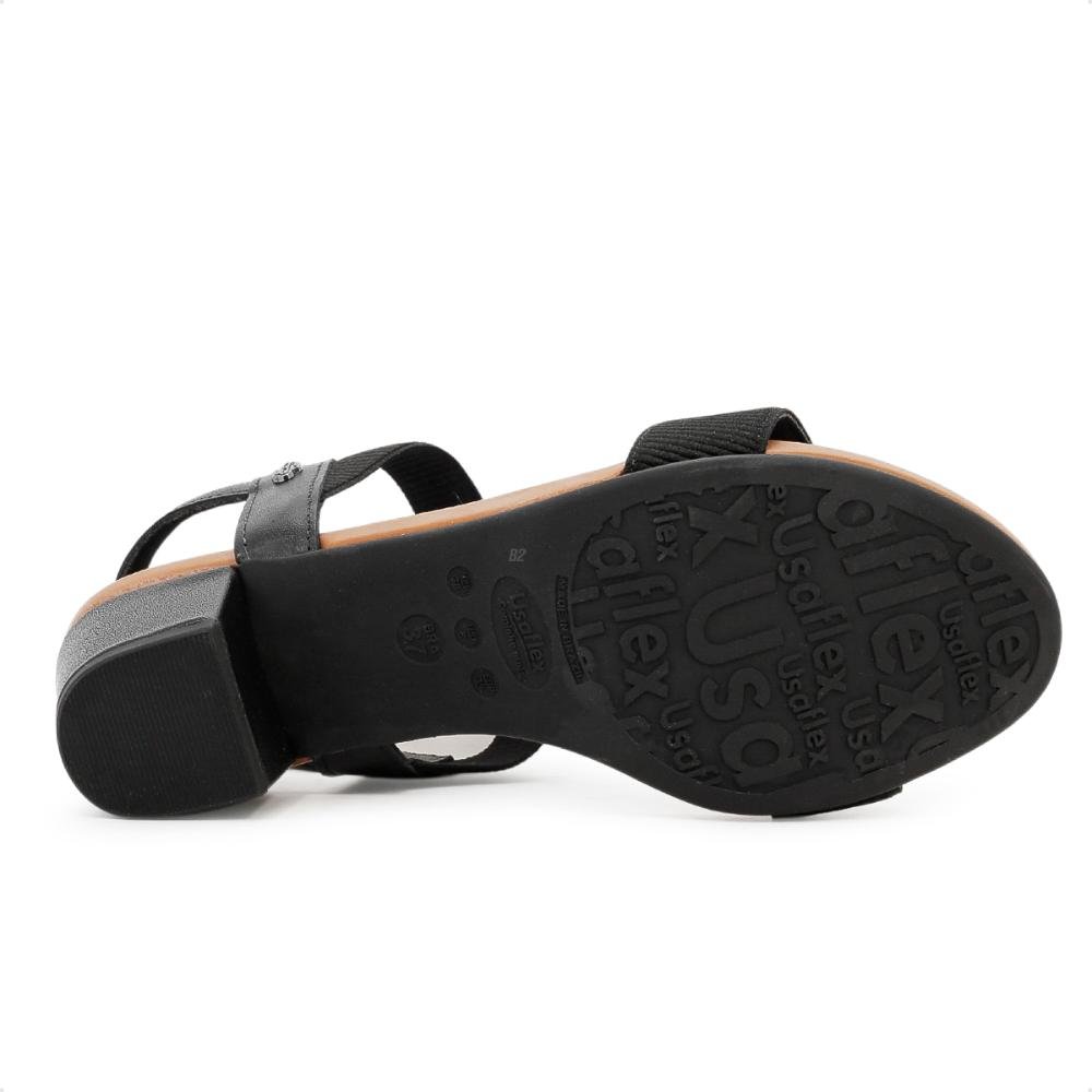 Sandália Usaflex Com Elástico Feminina  Preto 6