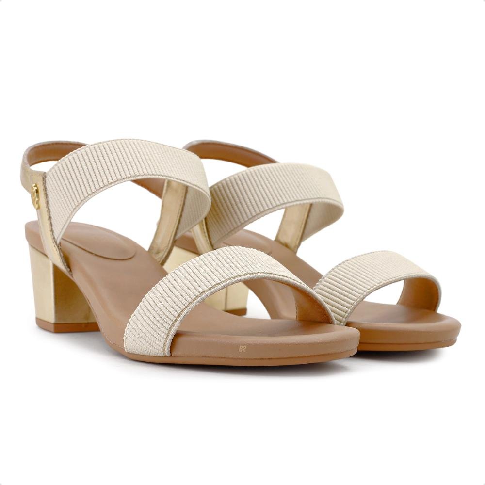 Sandália Usaflex Com Elástico Feminina  Dourado/Bege 3