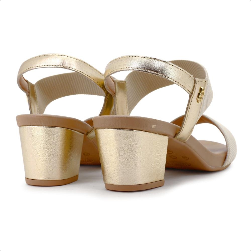 Sandália Usaflex Com Elástico Feminina  Dourado/Bege 4