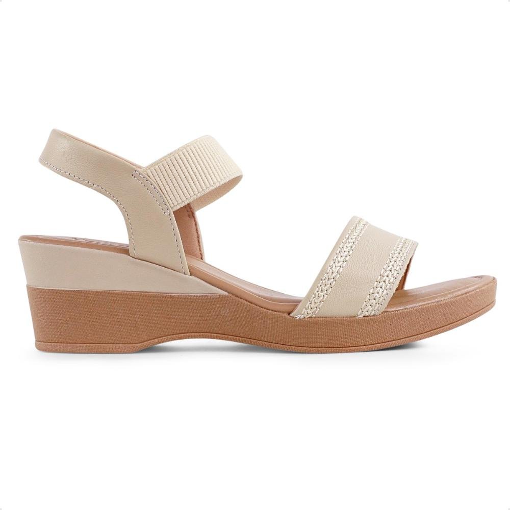 Sandália Usaflex Salto Anabela Feminina 