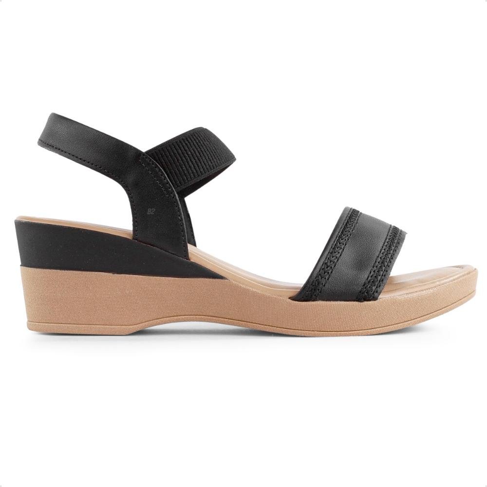 Sandália Usaflex Salto Anabela Feminina 