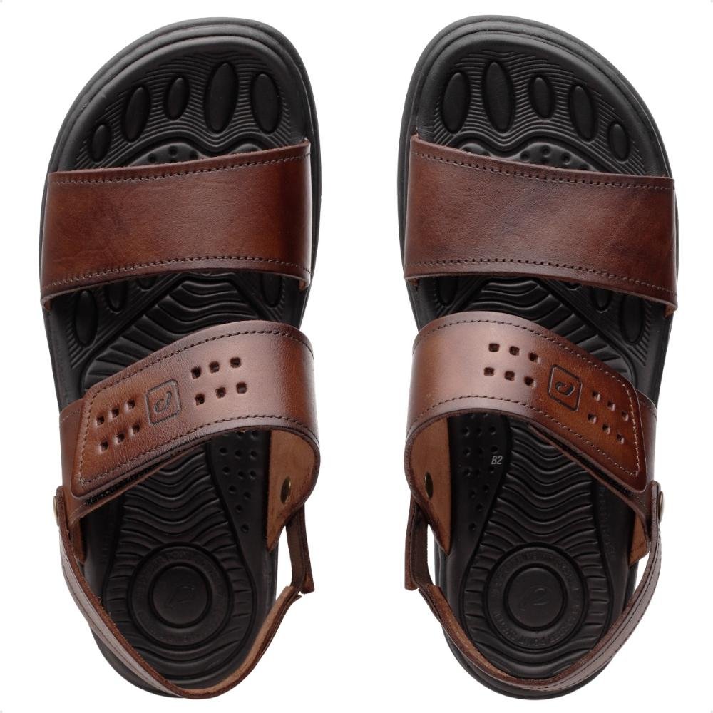 Sandália Pegada Tiras Masculina  Marrom/Preto 7