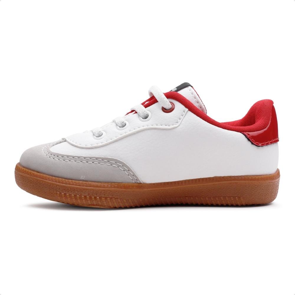Tênis Infantil Calce Fácil  Branco/Vermelho 2
