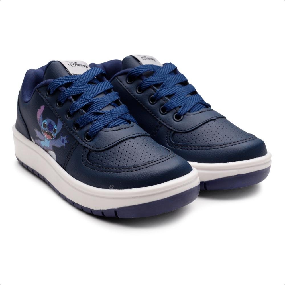 Tênis Casual Infantil Juvenil Calce Fácil Marinho/Branco 3