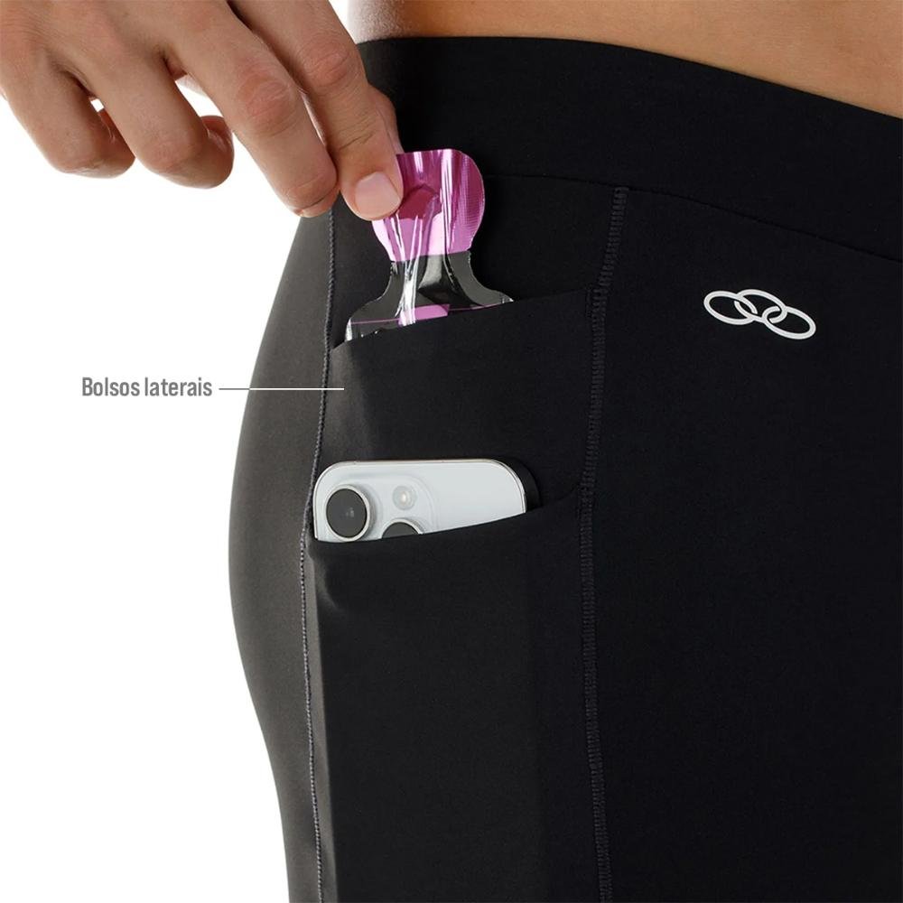 Bermuda Olympikus Corre Com Bolso Masculina Preto 2