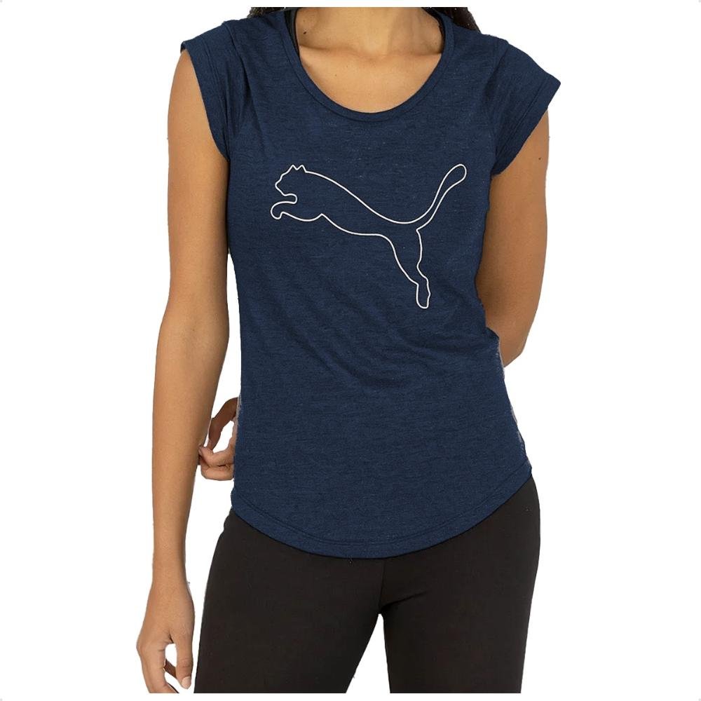 Camiseta Puma Performance Heather Cat Tee Feminina