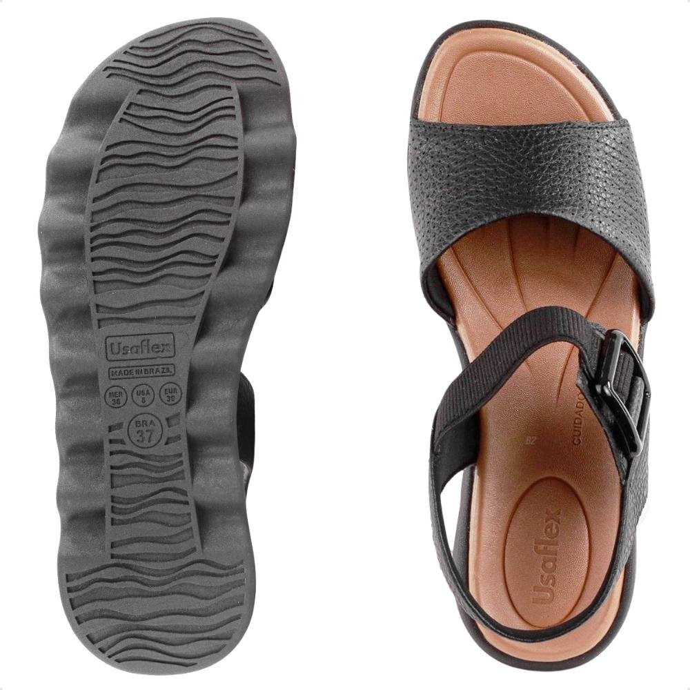 Sandália Usaflex Fivela Feminina Preto 6