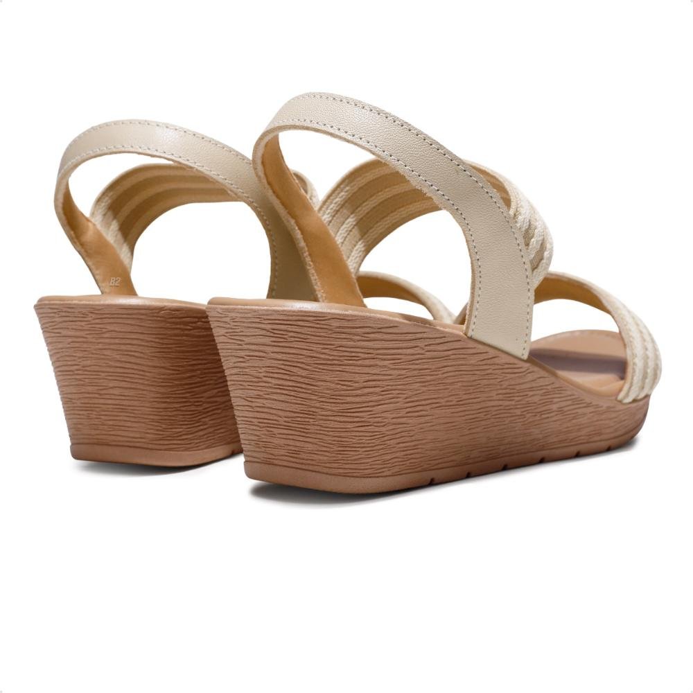 Sandália Usaflex Plataforma Multimateriais Feminina  Nude 5