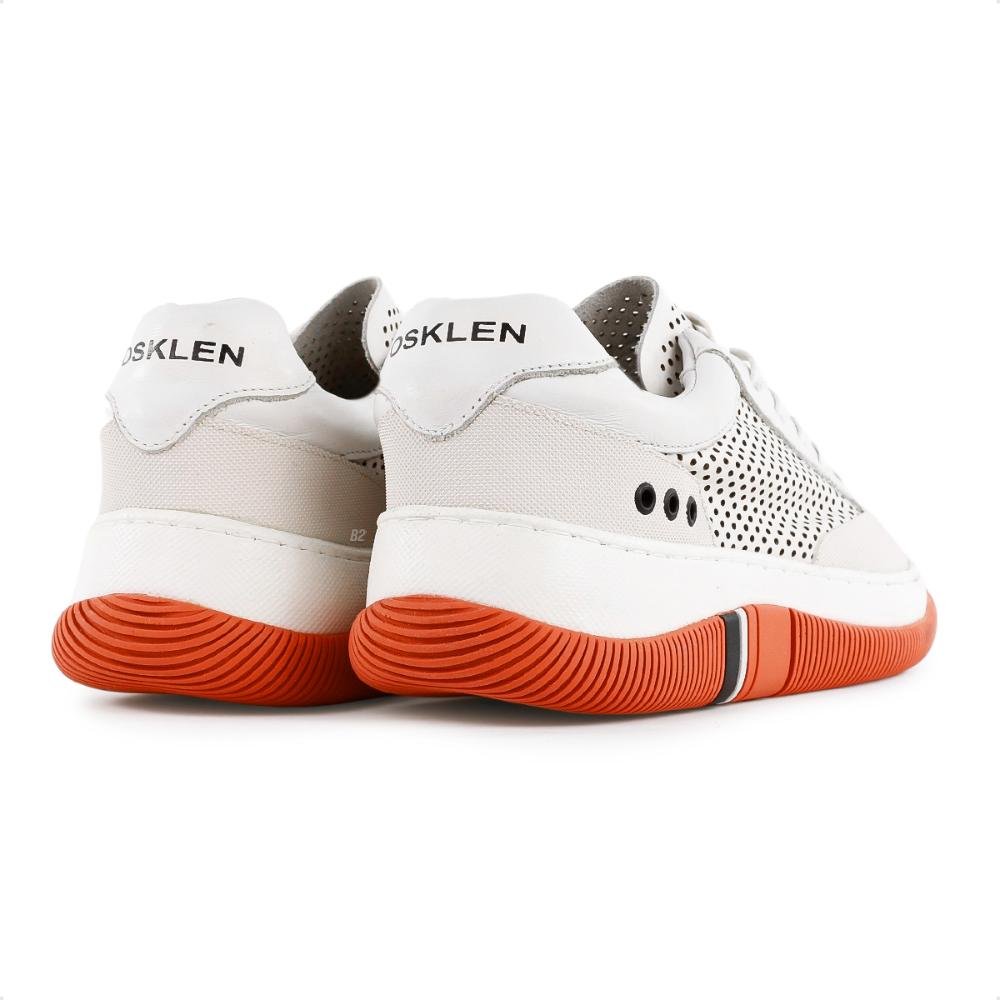 Tênis Osklen Hybrid Laces Microfuros Feminino Branco/Coral 3
