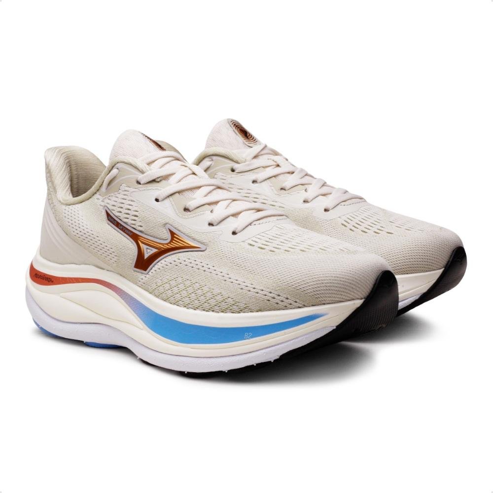 Tênis Mizuno Wave Skyway Feminino Bege/Azul 3