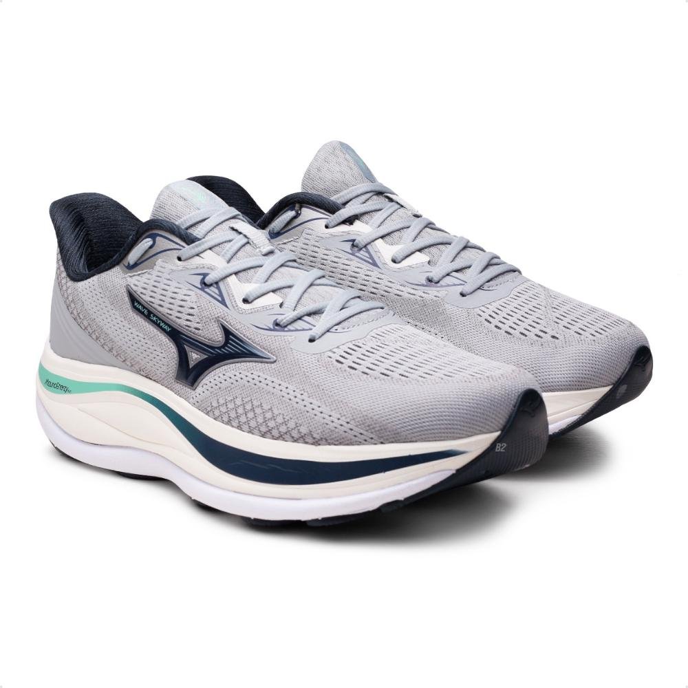 Tênis Mizuno Wave Skyway Masculino Cinza/Azul Marinho 3