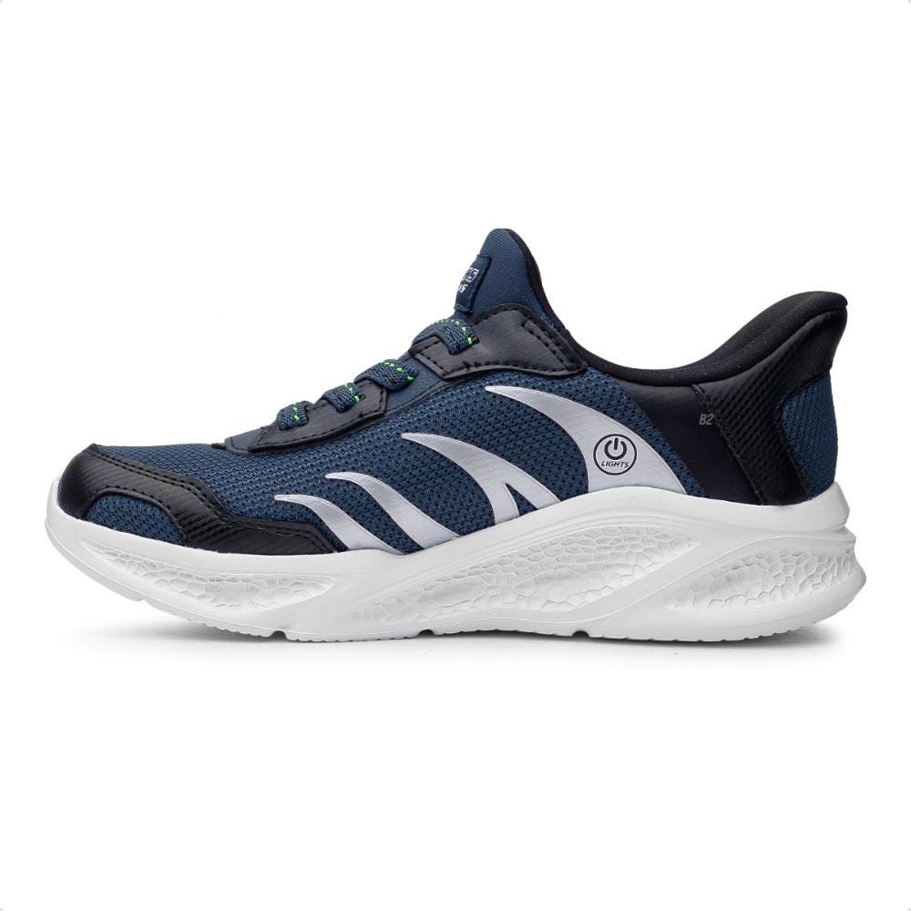 Tênis Skechers Meteor Lights Brisk Infantil Azul Marinho/Preto 3