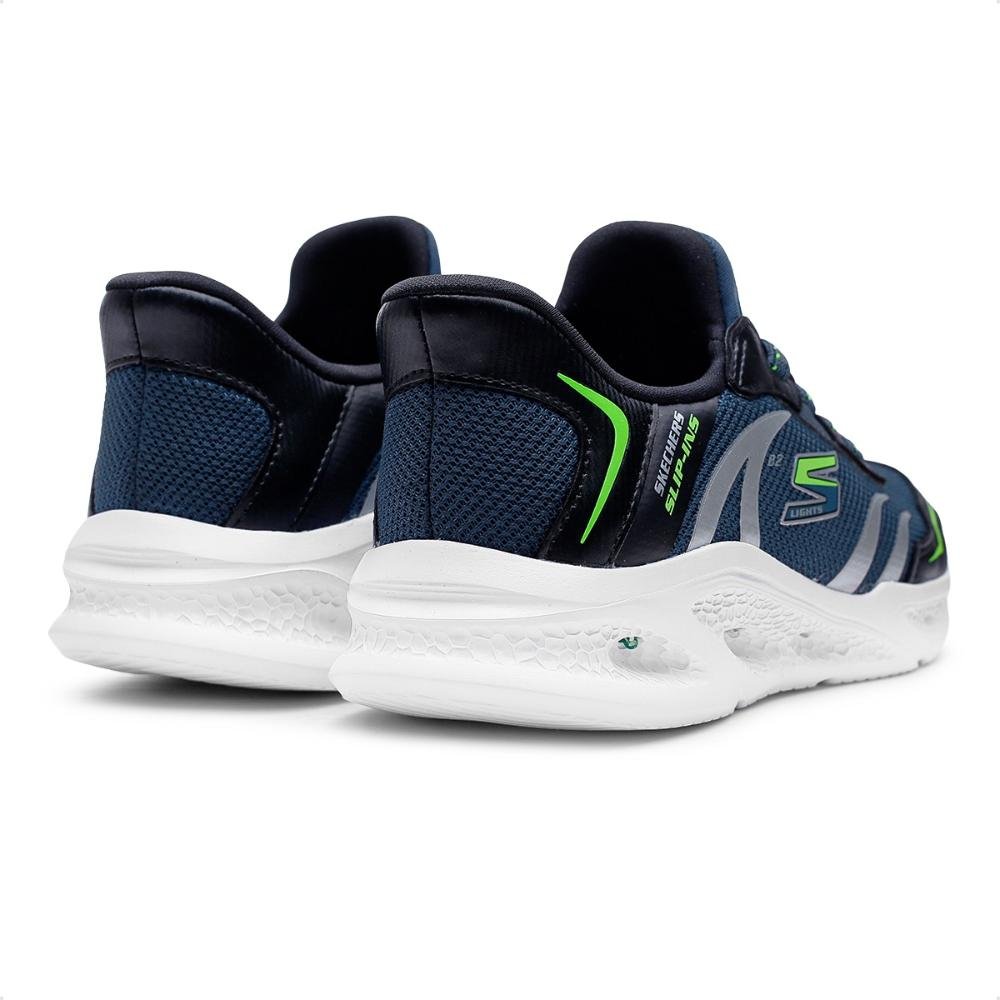 Tênis Skechers Meteor Lights Brisk Infantil Azul Marinho/Preto 5