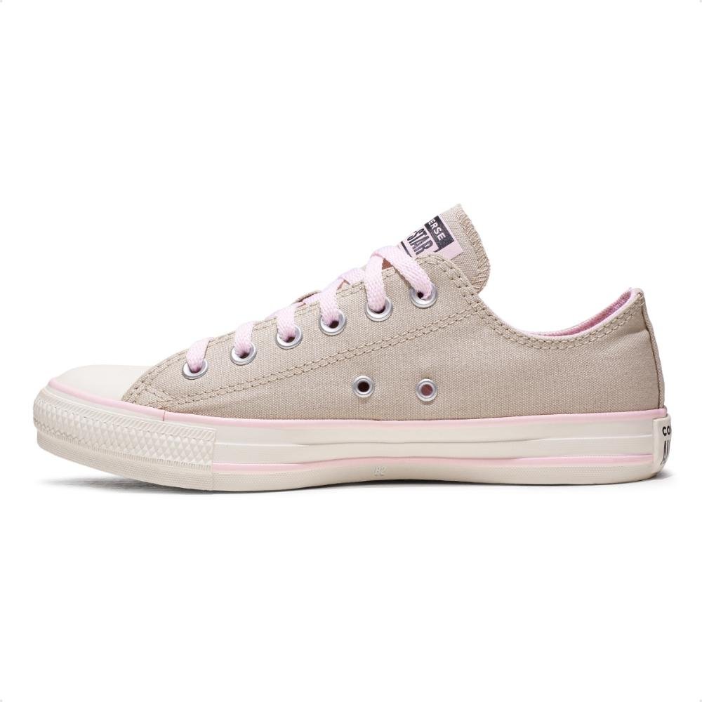 Tênis Converse Chuck Taylor All Star Canvas+1 Cano Baixo Feminino Bege/Rosa 2