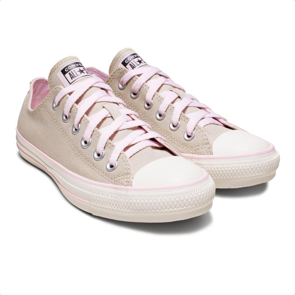 Tênis Converse Chuck Taylor All Star Canvas+1 Cano Baixo Feminino Bege/Rosa 3