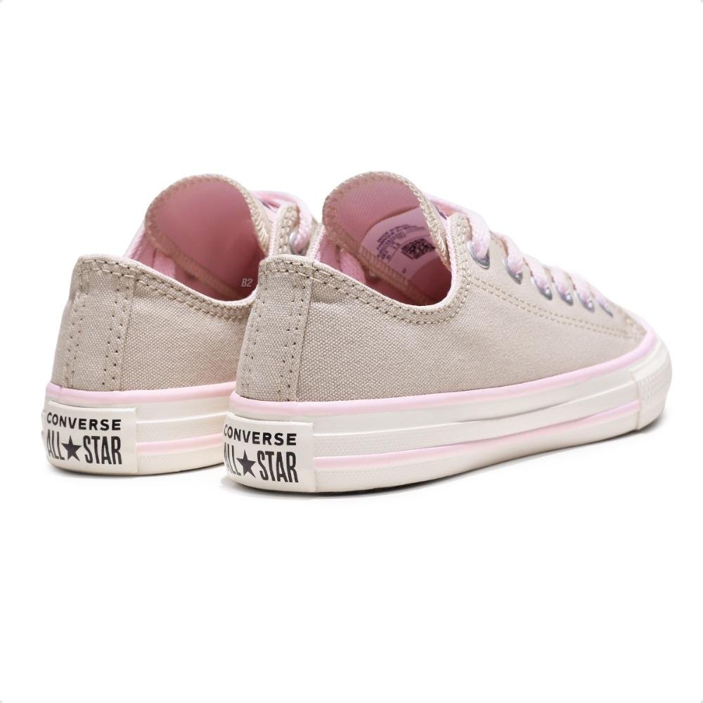 Tênis Converse Chuck Taylor All Star Canvas+1 Cano Baixo Feminino Bege/Rosa 5