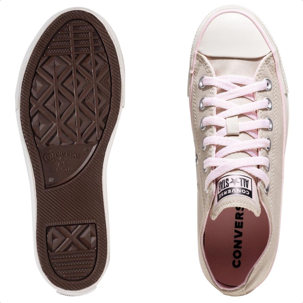 Tênis Converse Chuck Taylor All Star Canvas+1 Cano Baixo Feminino Bege/Rosa 6