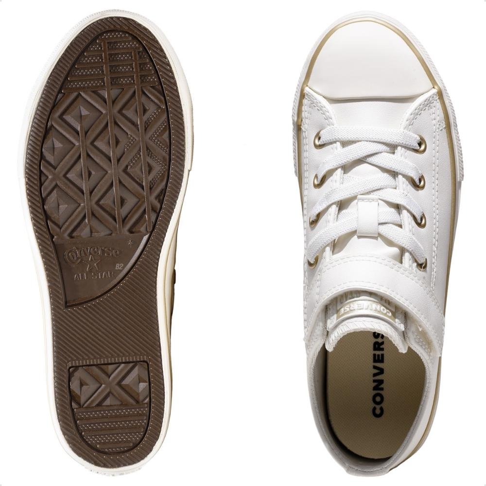 Tênis Converse All Star Chuck Taylor 1v Taylored Lux Bege/Dourado 6