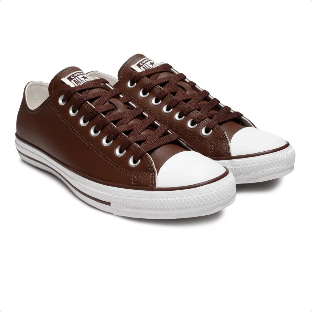 Tênis Converse All Star Chuck Taylor Cano Baixo Unissex Marrom/Branco 3