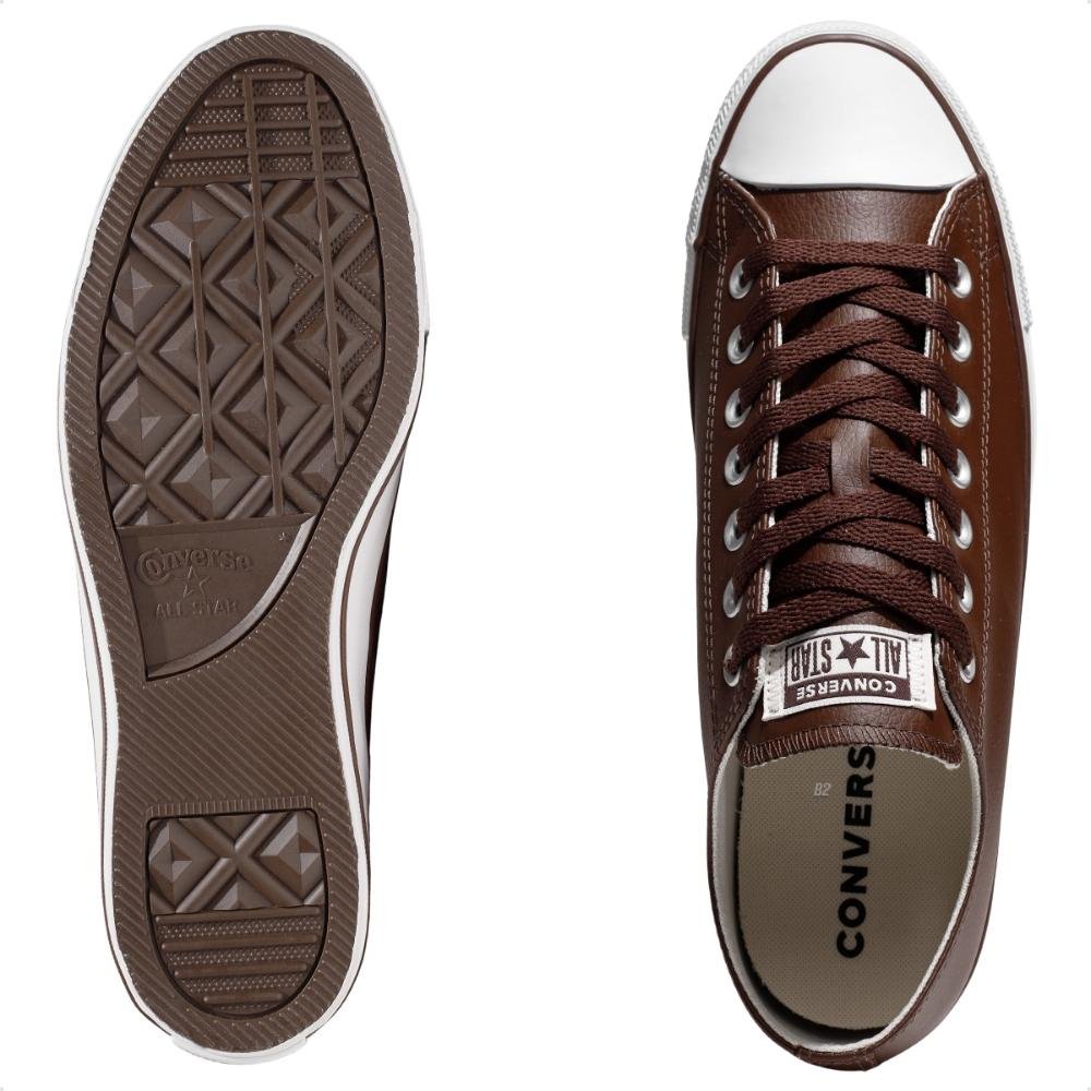 Tênis Converse All Star Chuck Taylor Cano Baixo Unissex Marrom/Branco 6