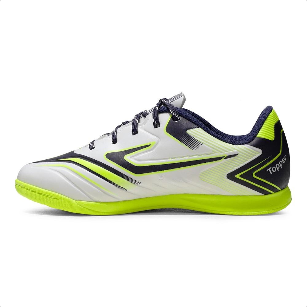 Chuteira Futsal Topper Camaleão Infantil Branco 2