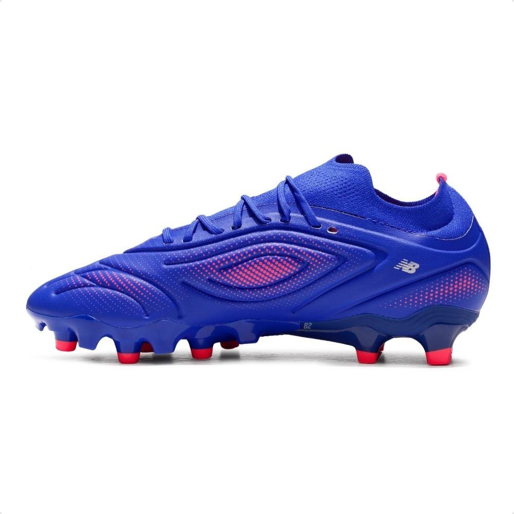 Chuteira Campo New Balance Tekela Team Low Laced V5 Unissex Azul 2