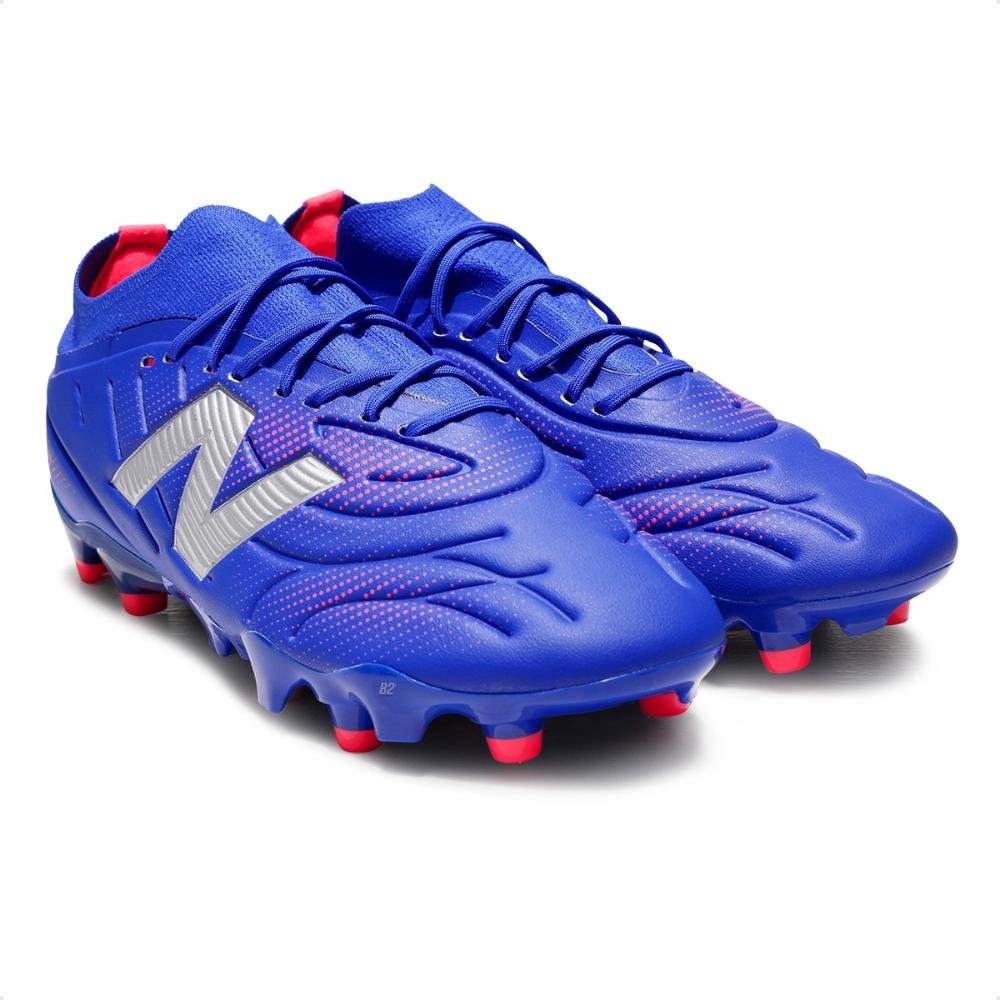 Chuteira Campo New Balance Tekela Team Low Laced V5 Unissex Azul 3