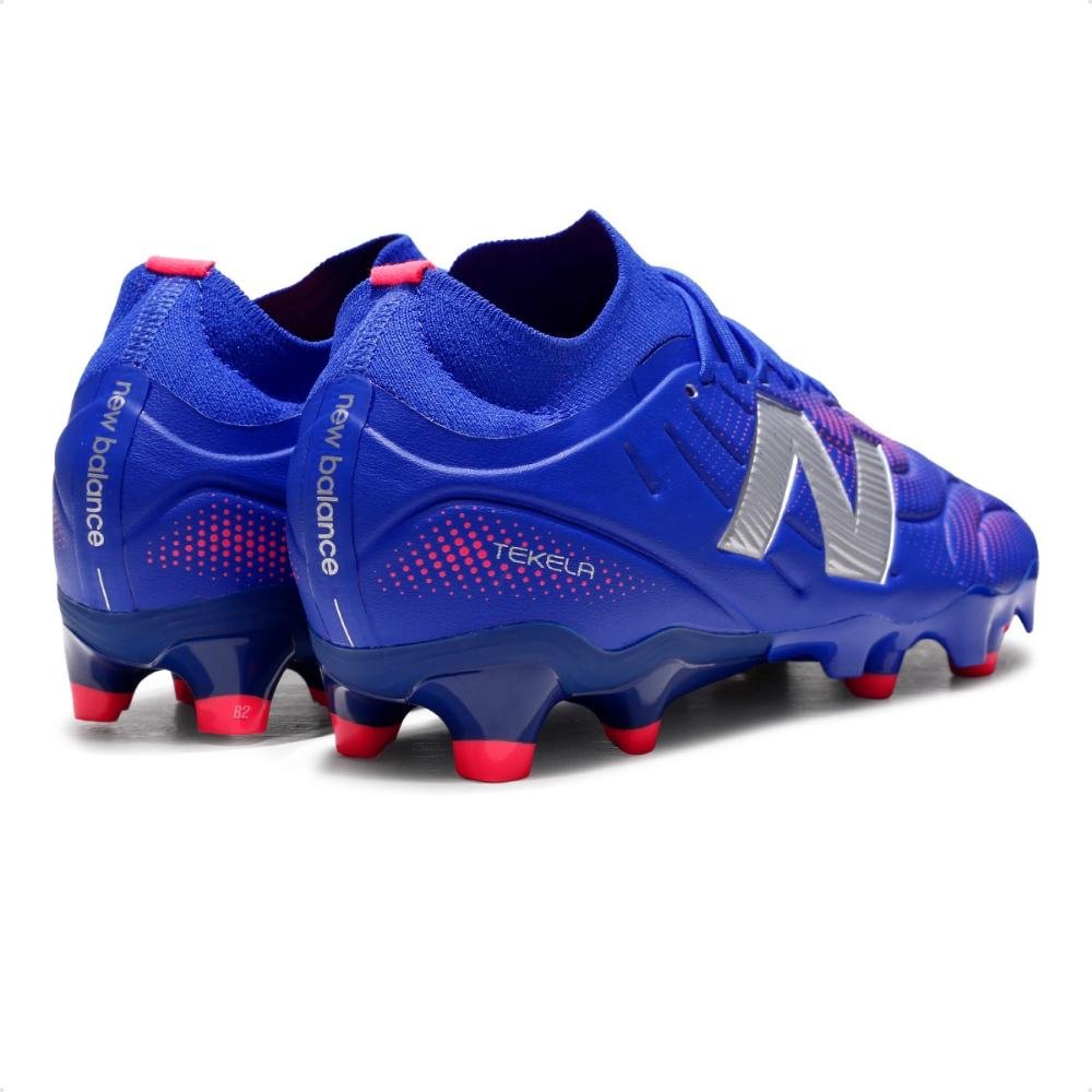 Chuteira Campo New Balance Tekela Team Low Laced V5 Unissex Azul 5