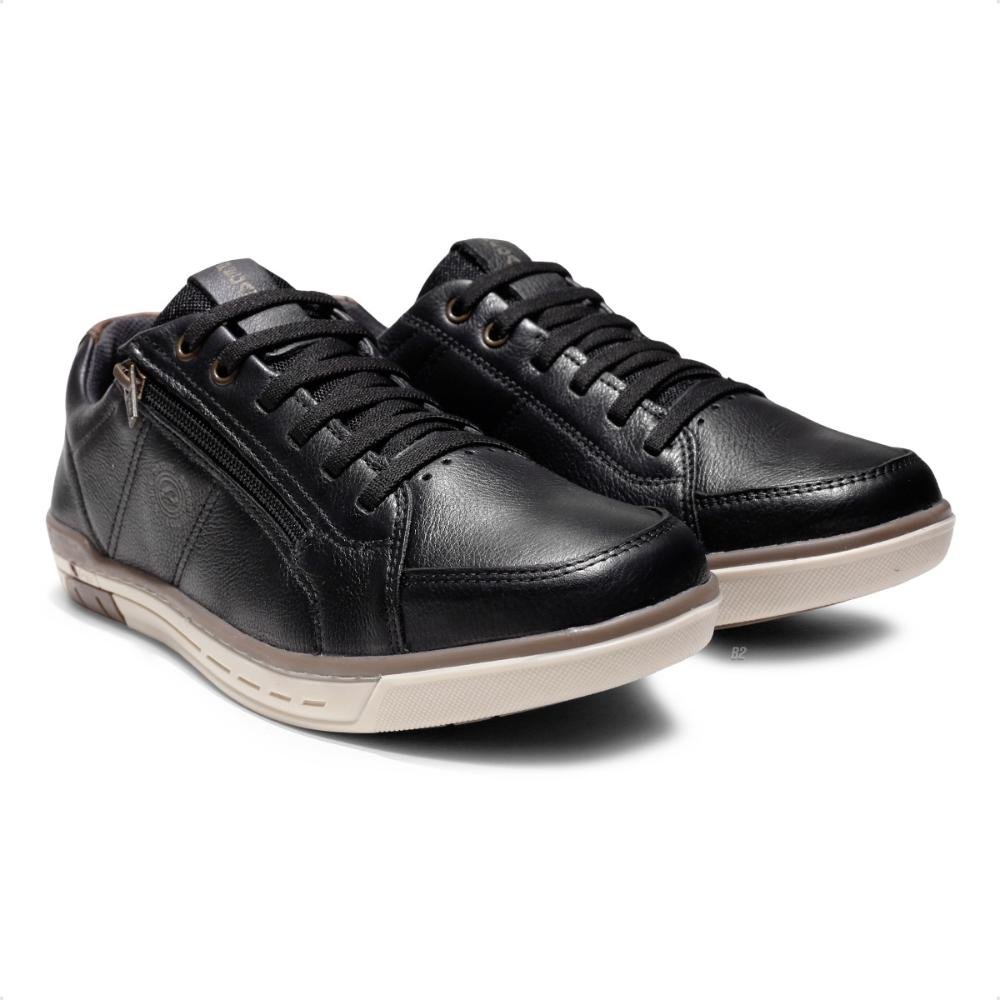 Sapatênis Pegada Zíper Casual Masculino Preto 3