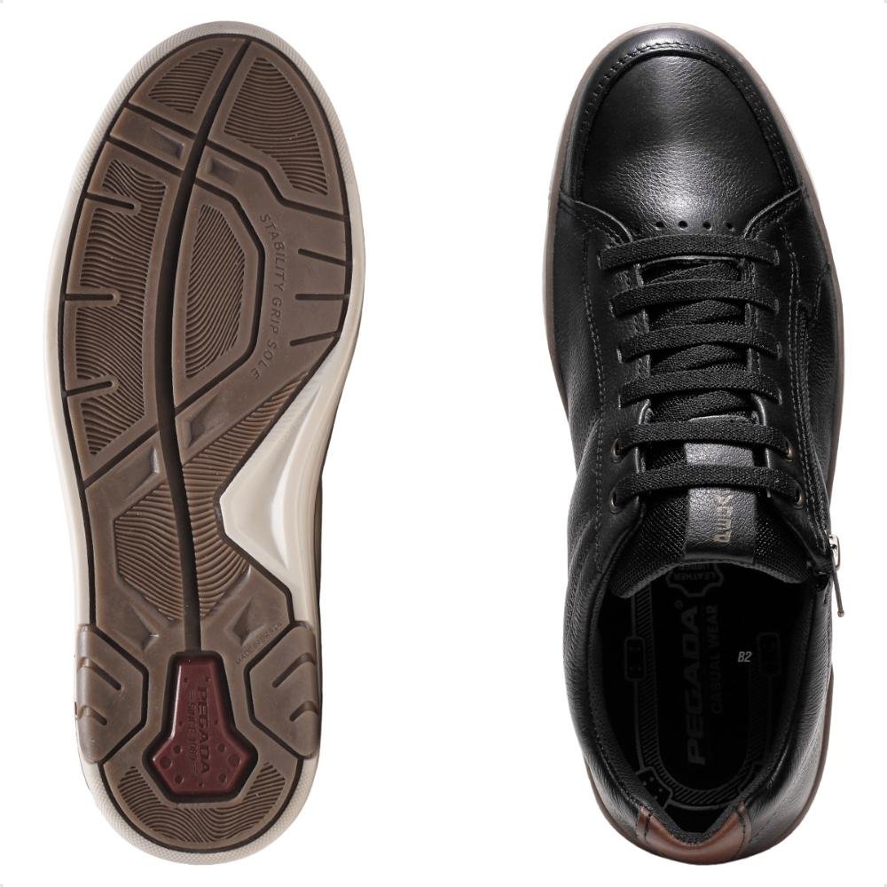 Sapatênis Pegada Zíper Casual Masculino Preto 6