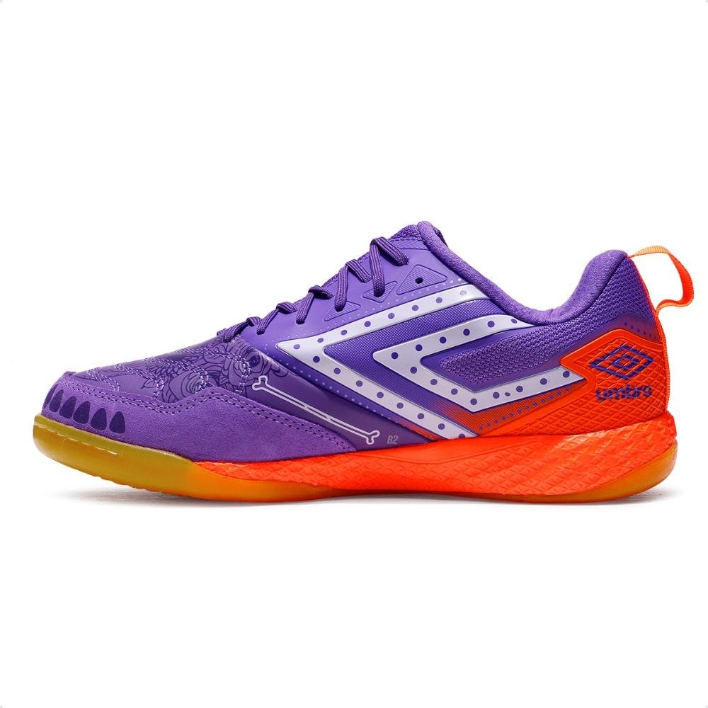 Chuteira Futsal Umbro Pro 5 Bump Dlm Masculina Roxo/Laranja 2