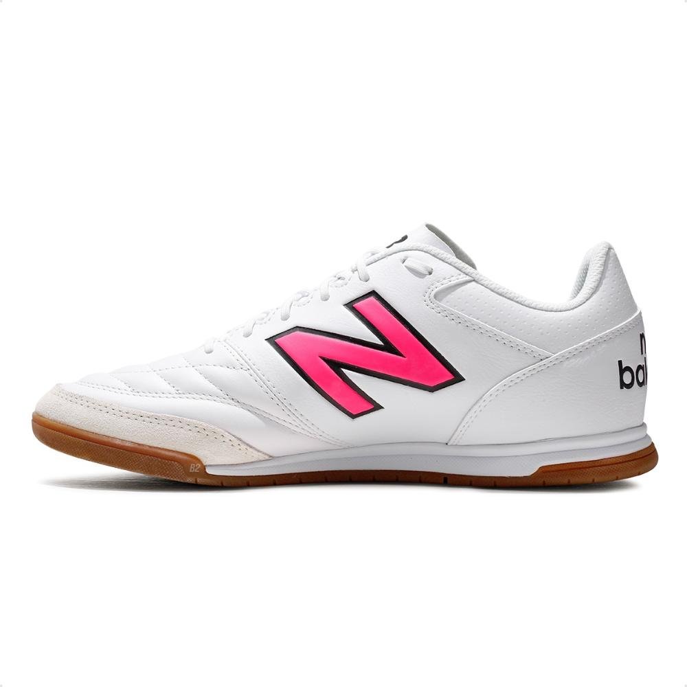 Chuteira Futsal New Balance 442 V2 Team IN Masculina Branco/Rosa 2